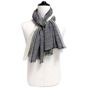 Men Long Neck Wraps Shawl Grey